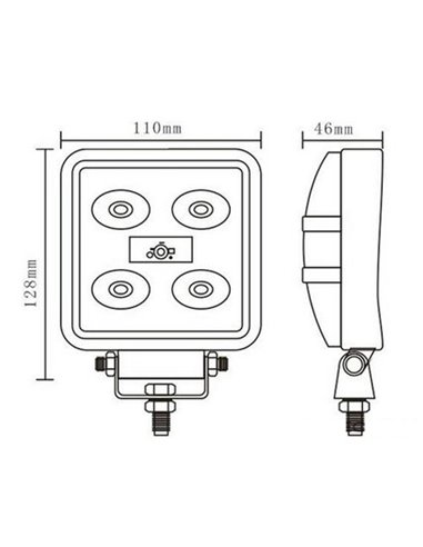 Power LED kvadratna 6000°K – 1200Lm – 30°