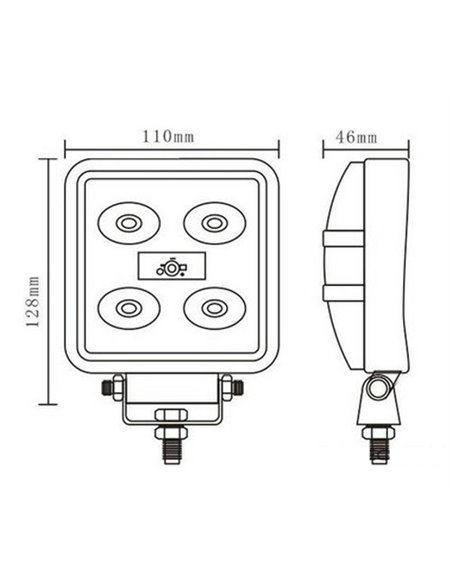 Power LED kvadratna 6000°K – 1200Lm – 30°