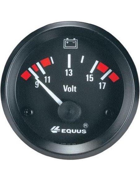 Voltmeter črn Ø 52