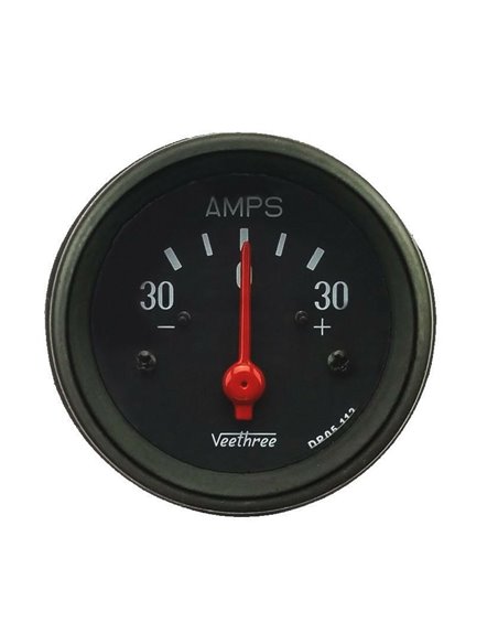 Ampermeter črn Ø 52