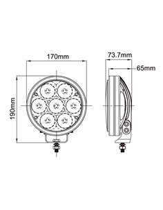 Daljinka LED ø170x74mm 49W 2