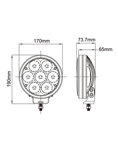 Daljinka LED ø170x74mm 49W