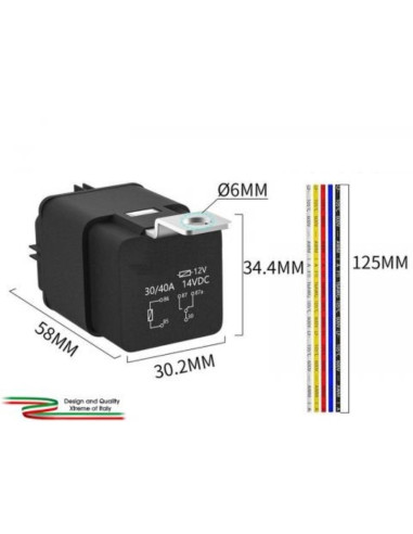 Rele 12V 40A z vodoodpornim podnožjem