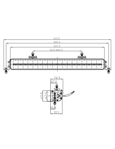 Daljinka LED - LIGHT BAR 537x63mm 180W z belo...