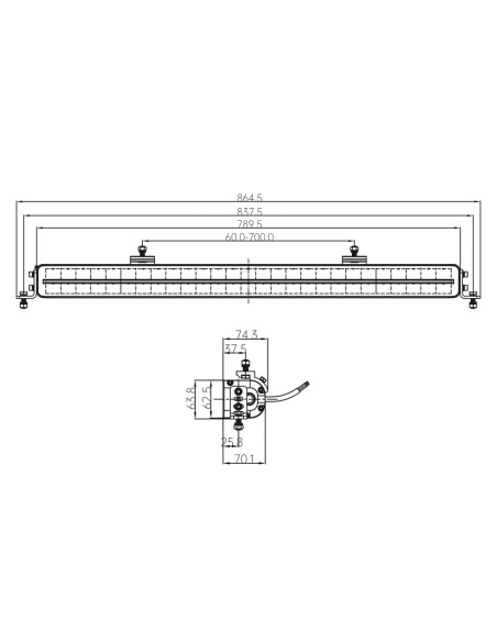 Daljinka LED - LIGHT BAR 790x63mm 270W z belo pozicijo