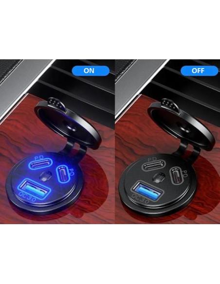 Vgradna vtičnica 2xUSB PD + 1xUSB QC