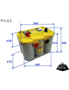 Akumulator Optima AGM Yellow Top YTU-4.2 - 12V 55Ah 2